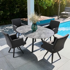 Stół ogrodowy rozkładany HPL 120 / 170 x 120 cm antracytowy KETTLER