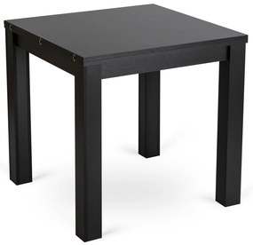 Zestaw Stół Rozkładany Kwadratowy MAX 80-160 cm Czarny i 6 Krzeseł Tapicerowanych CHRIS Granatowe Nowoczesne Loft