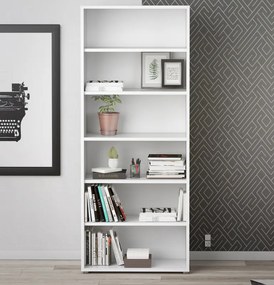 Wysoki regał do biura Prima 5 biały