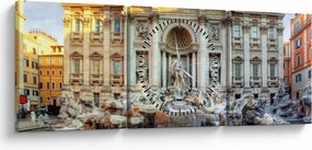 Obraz - Fontanna di Trevi (z zegarem) (90x30 cm)