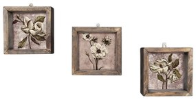 Komplet 3 obrazów Vintage, 15x15 cm