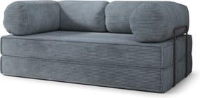 Masseno Sofa piankowa ALVIO z funkcją spania, Kanapa z pianki do salonu, Bezmontażowa, Tkanina sztruksowa – Szary POSO 60