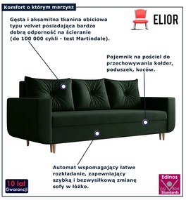 Ciemnozielona welurowa sofa tapicerowana S2-C42