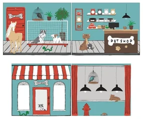 Zasłona dziecięca do łóżka 4 szt. 195x75 cm Pet Shop – Vipack