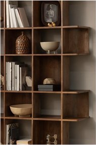 Ciemnobrązowy regał z litego drewna mango 130x180x35 cm Sinne – WOOOD