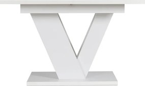 Stół Prostokątny Rozkładany CLARK 120-160 cm Biały Połysk Glamour