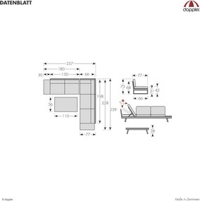 Doppler LIVORNO LOUNGE SET - narożny zestaw ogrodowy - Towar rozpakowany (N638)