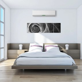 Obraz - Abstrakcyjna róża czarno-biała (170x50 cm)