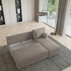 Masseno Narożnik PARVELO z funkcją spania i pojemnikiem na pościel Narozniki L, Rozkładana sofa - Beżowy, POSO 02 + PAROS 02