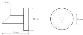 SAPHO XR208 X-Round wieszak,  srebrny