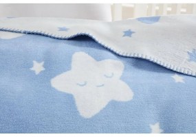Jasnoniebieski polarowy koc dziecięcy 100x120 cm Star – Mijolnir