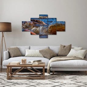 Szczegółowy obraz - woda między kamieniami (125x70 cm)