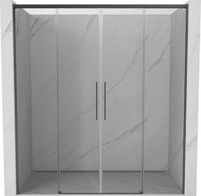 Mexen Rox Duo drzwi prysznicowe rozsuwane 170 cm, transparent, gun gray szczotkowany - 8C2-170-002-66-00