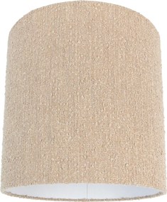 Abażur materiałowy beżowy z tkaniny boucle 40/40 cm