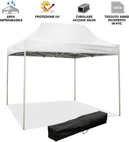 3 x 2 m Biała składana altana pokryta wodoodpornym PVC