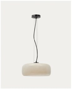 Szarobeżowa lampa wisząca LED ze szklanym kloszem ø 38 cm Reig – Kave Home