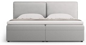 Jasnoszare łóżko boxspring ze schowkiem 180x200 cm Arendal – Cosmopolitan Design