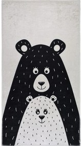 Czarno-biały dywan dziecięcy odpowiedni do prania 160x230 cm Bear Family – Vitaus