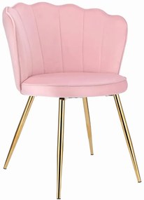 Różowe krzesło muszelka w stylu glamour M6-K42