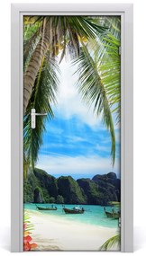 Naklejka fototapeta na drzwi Tropikalna plaża