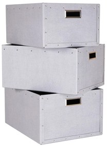Jasnoszare kartonowe pojemniki zestaw 3 szt. Ture – Bigso Box of Sweden