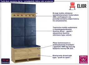Garderoba do przedpokoju dąb craft + granat - Somena 4X