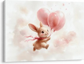 Obraz - Królik z balonami (70x50 cm)