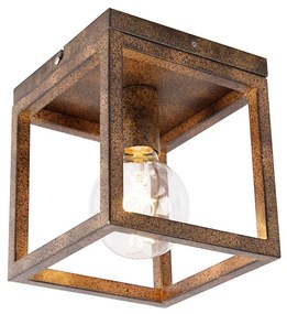 Industrialna lampa sufitowa rdzawo-brązowa - CagePrzemysłowy Oswietlenie wewnetrzne