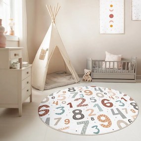 Dziecięcy dywan do zabawy odpowiedni do prania ø100 cm Happy Numbers – Mila Home