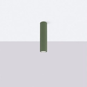 Lampa sufitowa minimalistyczny Gloow, aluminium - 1 źródło światła 4000K - L.6.5 x H.30 cm - zielony oliwkowy