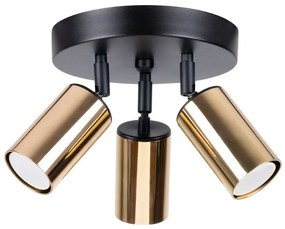 Lampa sufitowa z trzema reflektorami czarny + złoty - A572 D5-M37