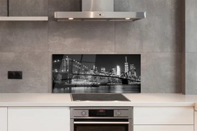 Panel szklany do Kuchni Nocna Panorama Mostu i Miasta