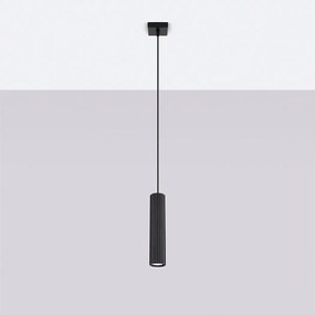 Lampa wisząca minimalistyczny Gloow, aluminium - 1 źródło światła 4000K - L.8 x H.118 cm - czarny