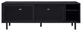 Czarna metalowa szafka pod TV 160x55x45 cm Veep – Unique Furniture