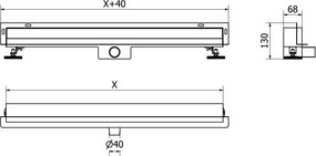 Mexen Flat Wall odpływ liniowy ścienny 2w1 120 cm, złoty szczotkowany - 1A30120
