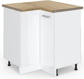 Szafka narożna biały wysoki połysk 75.6x60x81.6 r-line