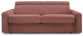 Różowa sztruksowa rozkładana sofa 215 cm Monaco – Bobochic Paris