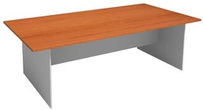 Stół konferencyjny do biura PRIMO GRAY, 240x120 cm, szary/czereśnia