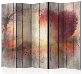 Parawan dwustronny Abstrakcje 225x172 cm 5-częściowy beżowy ARTGEIST B