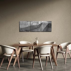 Obraz - ściana 3D (z zegarem) (90x30 cm)