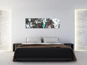 Obraz - górska rzeka zimą (170x50 cm)
