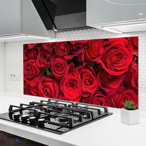 Panel Szklany Klasyczny Bukiet Czerwonych Róż