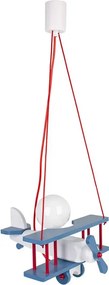 Niebiesko-biała lampa wisząca dla dziecka samolot - 12X S199 F6-W93