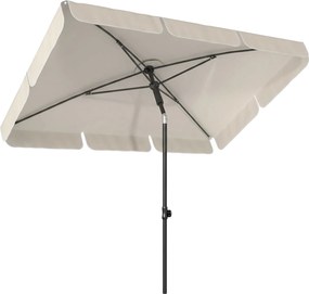 Outsunny Parasol 183 x 122 cm, wodoodporny balkonowy parasol z 3-stopniową regulacją i 8 ramionami, beżowy | Aosom PL