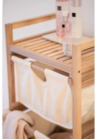 Beżowo-naturalna niska szafka łazienkowa z litego drewna akacjowego 44x96 cm Acina – Wenko