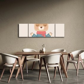 Obraz - Beżowy miś z koroną (170x50 cm)