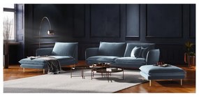 Bladoniebieska aksamitna sofa Cosmopolitan Design Florence, 160 cm