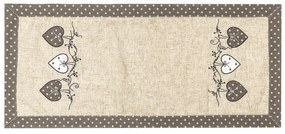 Bieżnik Serduszka kropka szary, 40 x 90 cm