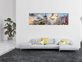 Obraz - Calle Gran Vía, Madryt, Hiszpania (170x50 cm)