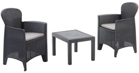 Zestaw ogrodowy AKITA, 3-częściowy, antracytowy I.P.A.E-Progarden